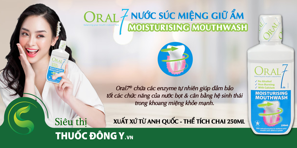 Nước súc miệng giữ ẩm Oral7® Moisturising Mouthwash 250ml