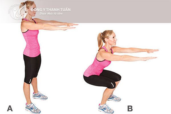 Bài tập thể dục tư thế đứng giúp các cơ được thả lỏng, chữa suy giãn tĩnh mạch.