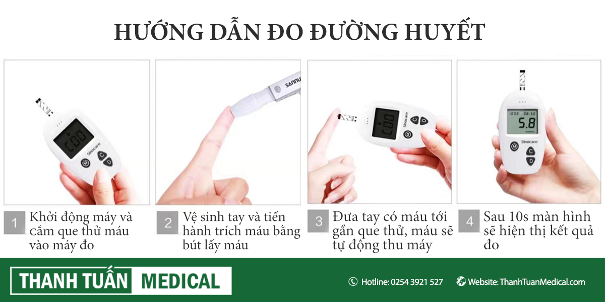 Hướng dẫn đo đường huyết bằng máy đo đường huyết Sinocare Safe Accu