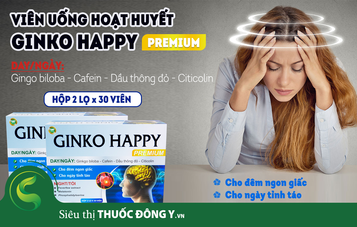Viên uống hoạt huyết Ginko Happy Premium - Cho đêm ngon giấc, cho ngày tỉnh táo!!