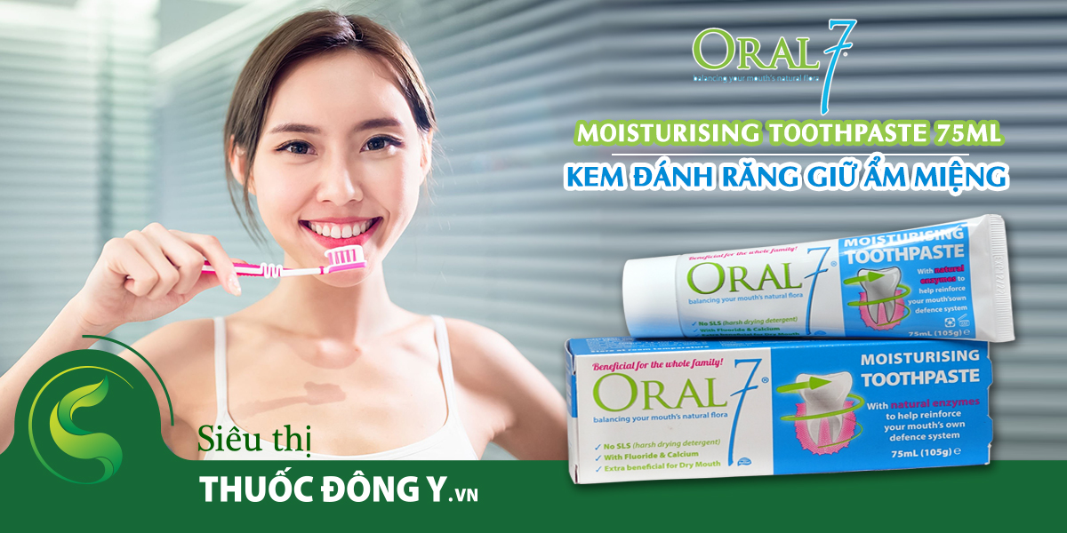 Kem đánh răng giữ ẩm miệng Oral7® Moisturising Toothpaste 75ml