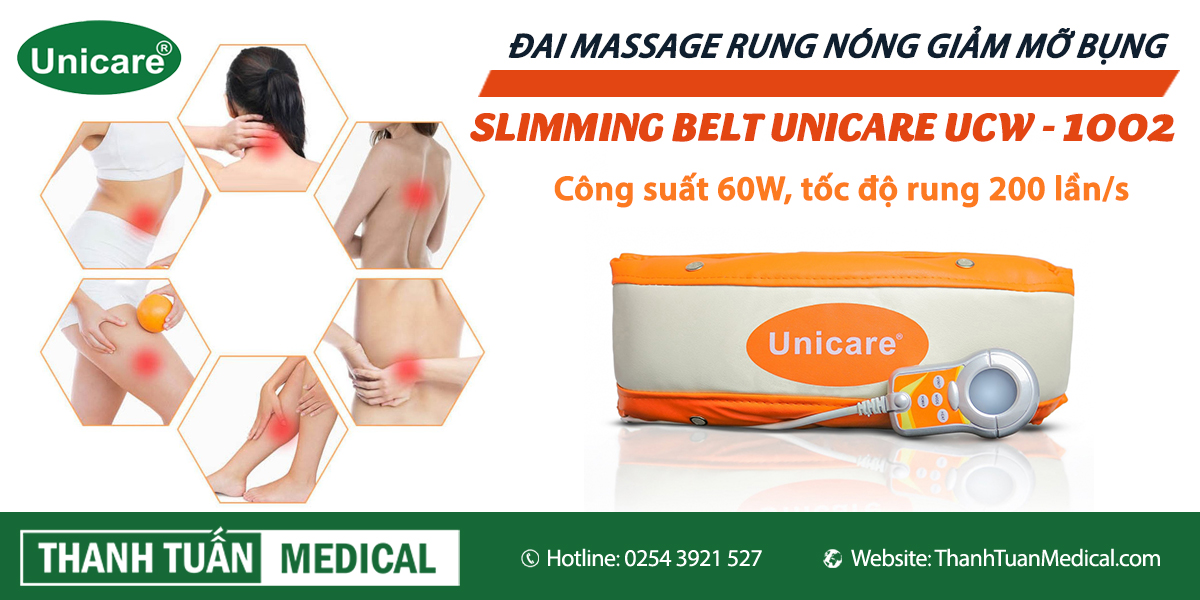 Đai Massage Rung Nóng Giảm Mỡ Bụng Slimming Belt Unicare UCW - 1002