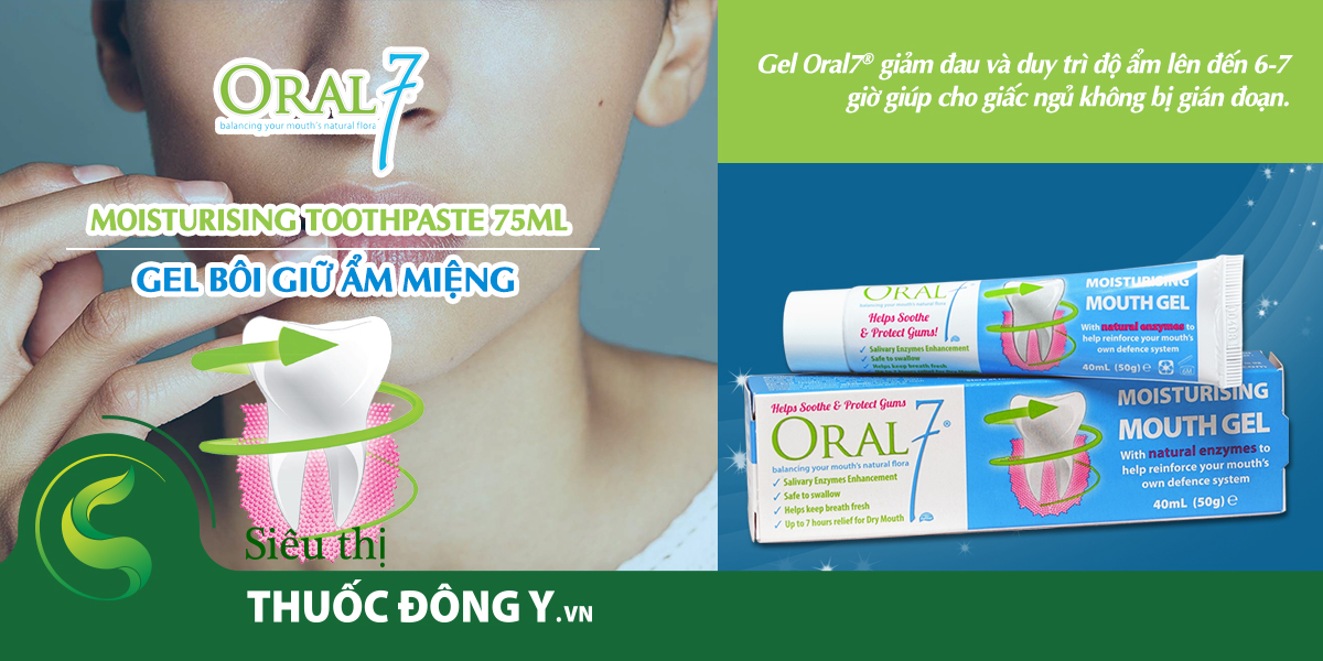 Gel bôi giữ ẩm miệng Oral7® Moisturising 40ml