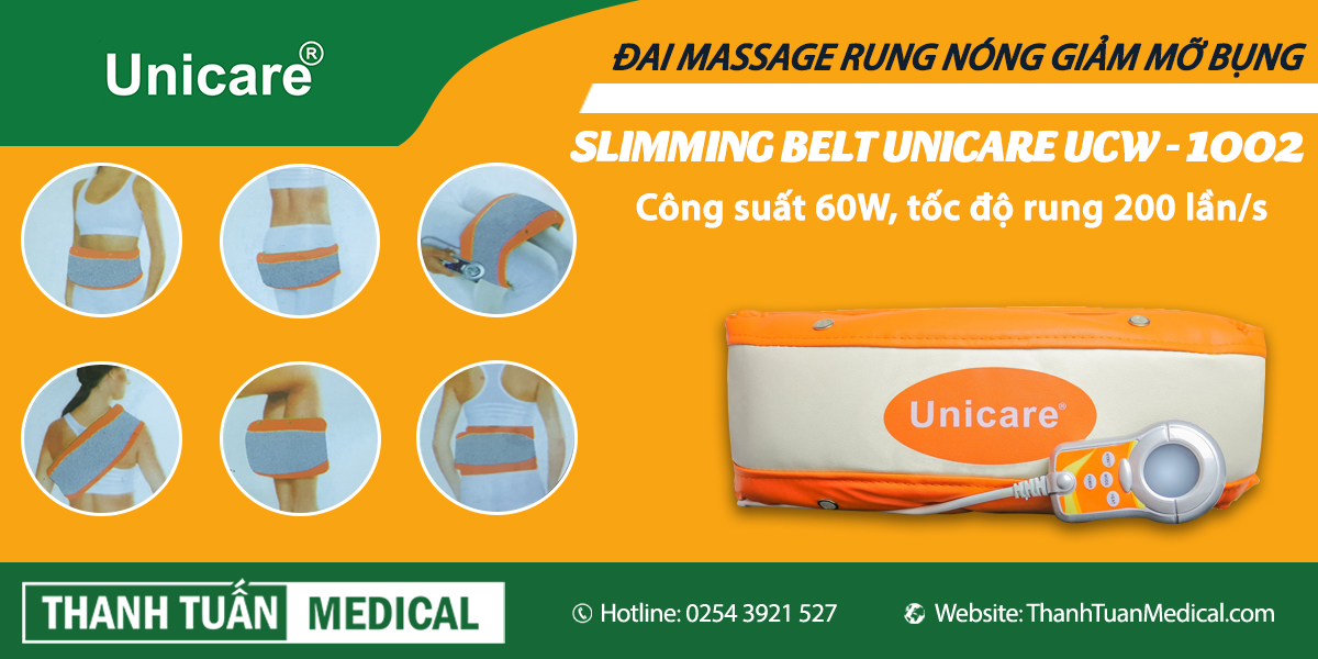 Đai Massage Rung Nóng Giảm Mỡ Bụng Slimming Belt Unicare UCW - 100
