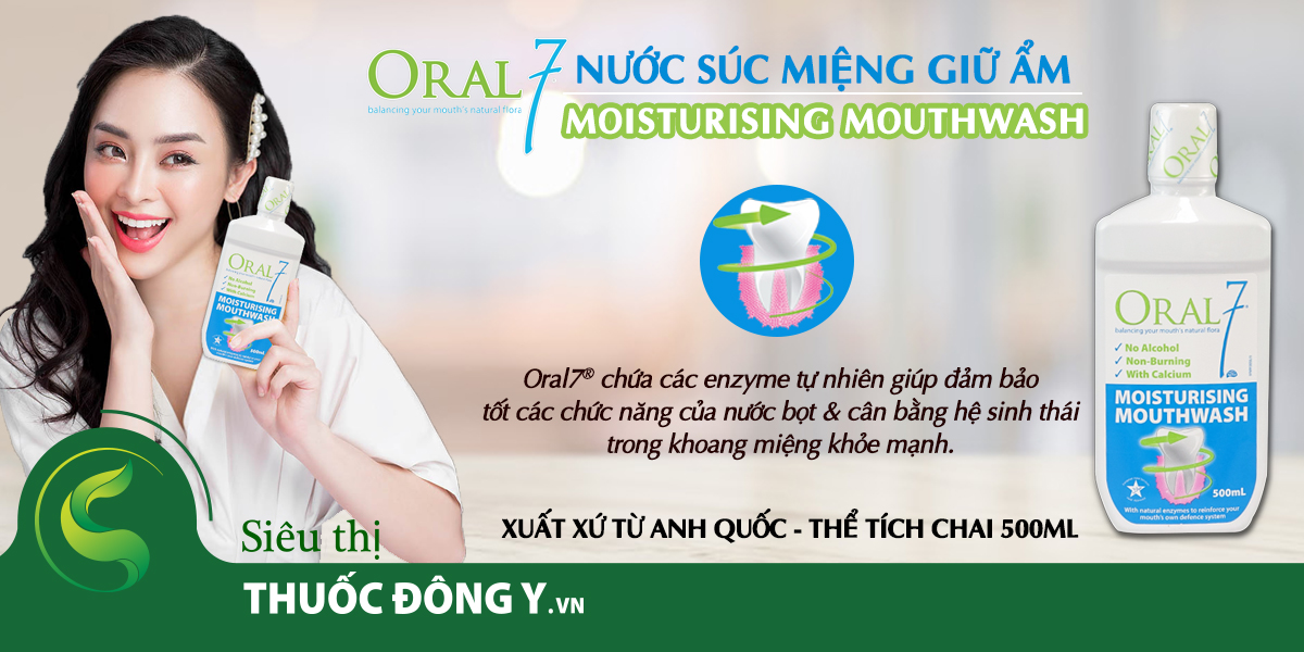 Nước súc miệng giữ ẩm Oral7® Moisturising Mouthwash 500ml