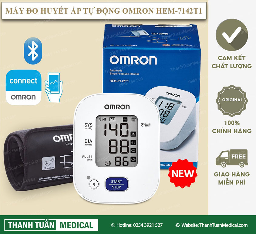 Máy đo huyết áp bắp tay tự động Omron HEM-7142T1