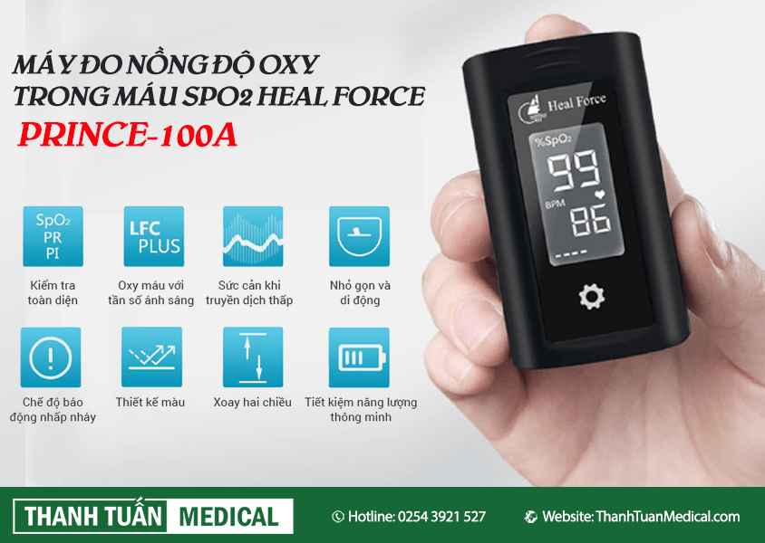 Máy đo nồng độ oxy trong máu SpO2 Heal Force 100A Prince-100A