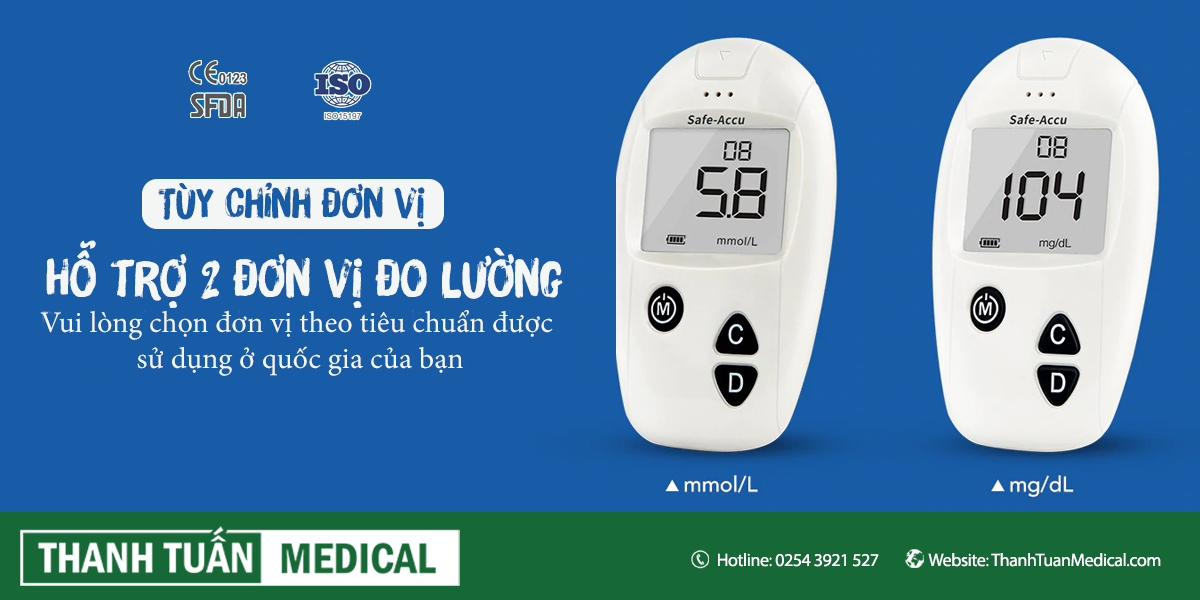 Tính năng của máy đo đường huyết Sinocare Safe Accu