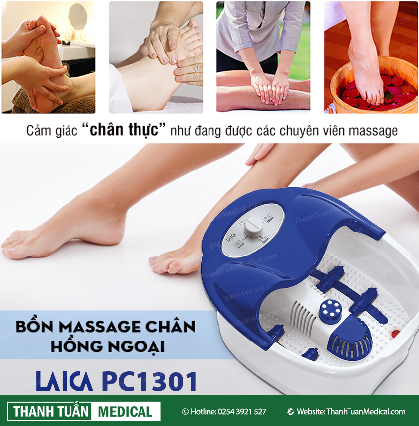 Bồn ngâm chân massage hồng ngoại Laica PC1301