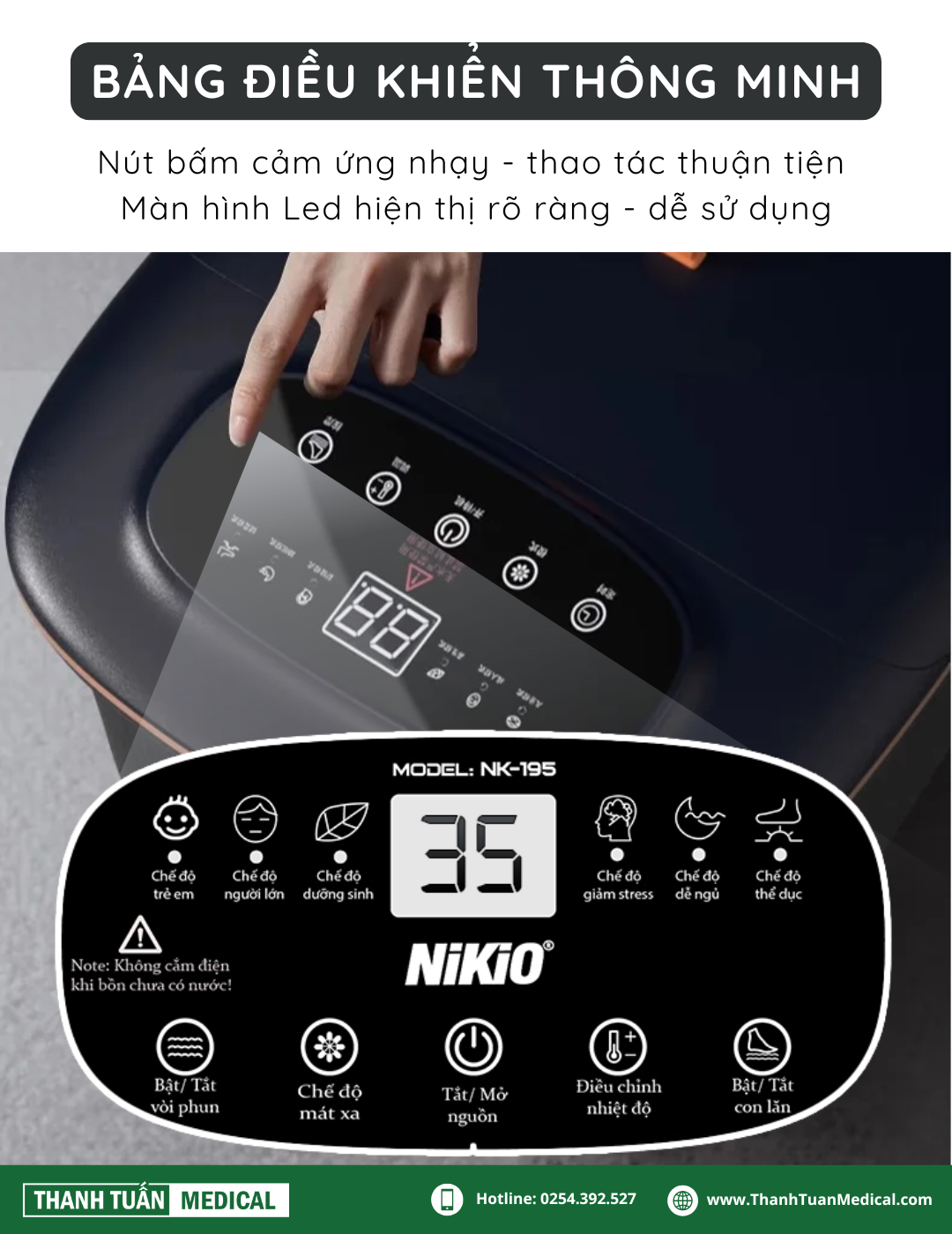 Bảng điều khiển thông minh có màn hình led LCD rõ nét