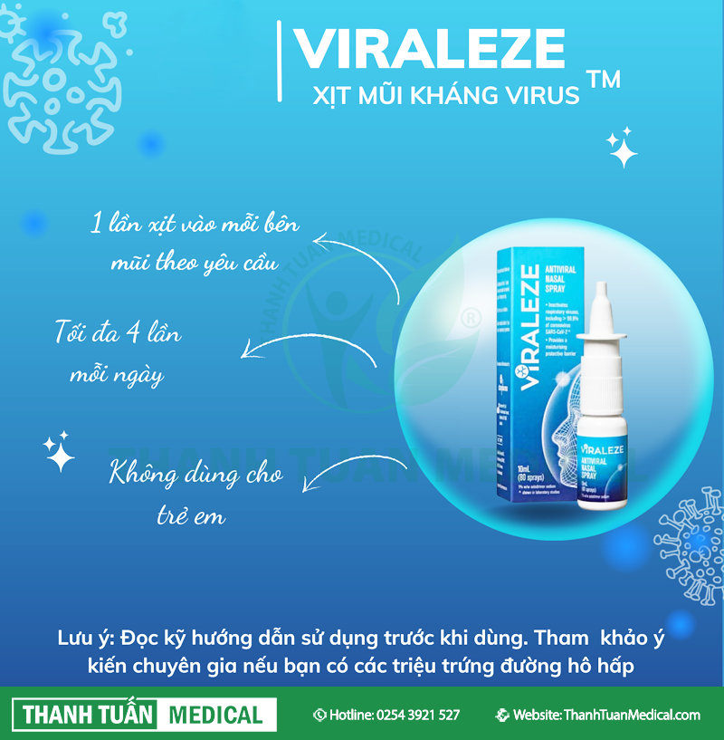 Cách sử dụng của xịt mũi VIRALEZE kháng virus