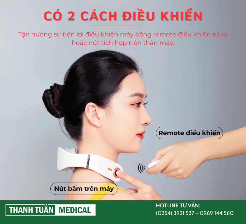 Có thể điều khiển bằng remote hoặc nút bấm trên thân máy