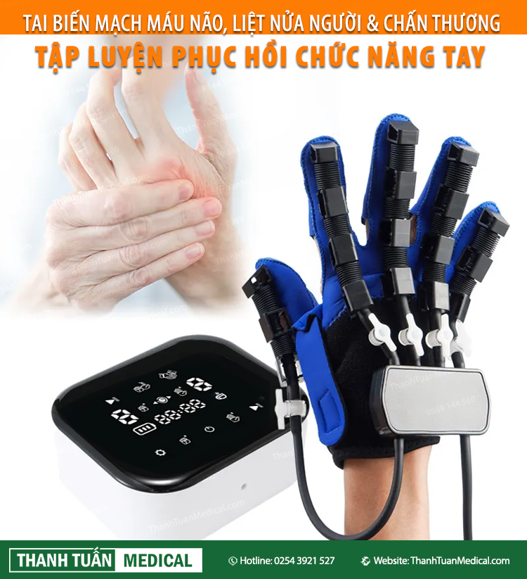 Bàn tay robot dùng để tập luyện phục hồi chức năng tay