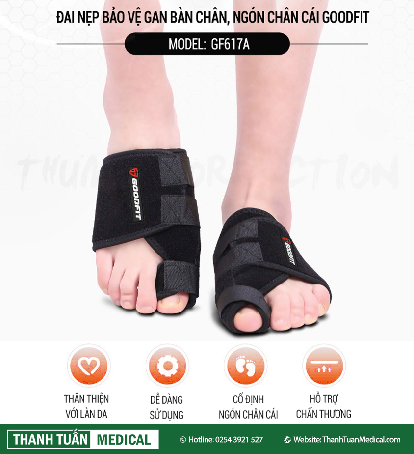 Đai nẹp bảo vệ gan bàn chân, ngón chân cái GoodFit GF617A