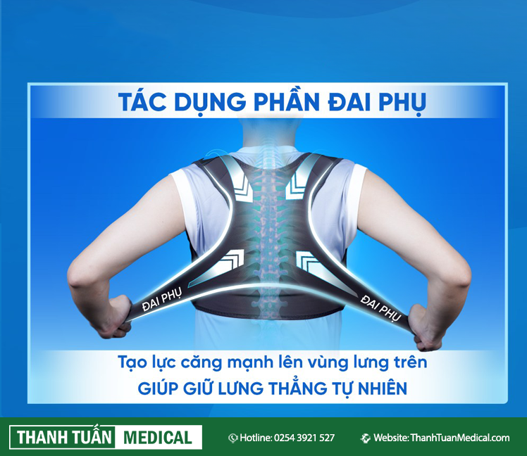 Tác dụng phần đai phụ giúp giữ cho lưng thẳng