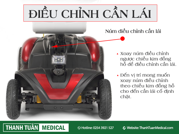 Cần lái có thể điều chỉnh chiều cao dễ dàng để phù hợp với nhu cầu sử dụng của bạn