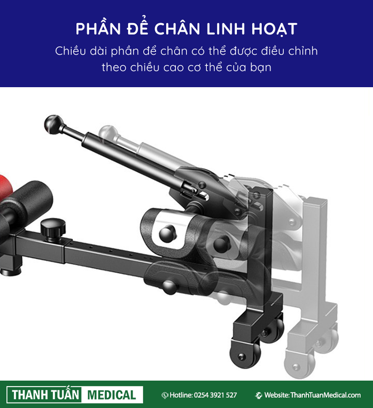  Phần để chân linh hoạt có thể điều chỉnh