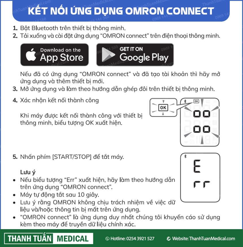 Hướng dẫn kết nối ứng dụng Omron connect