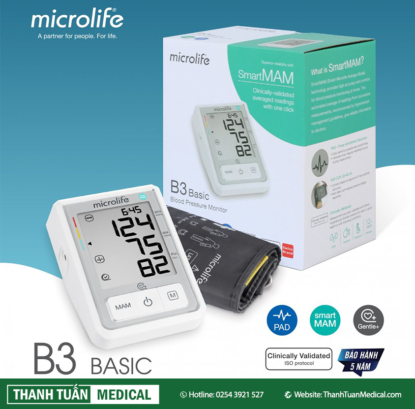 Máy đo huyết áp điện tử Microlife B3 Basic