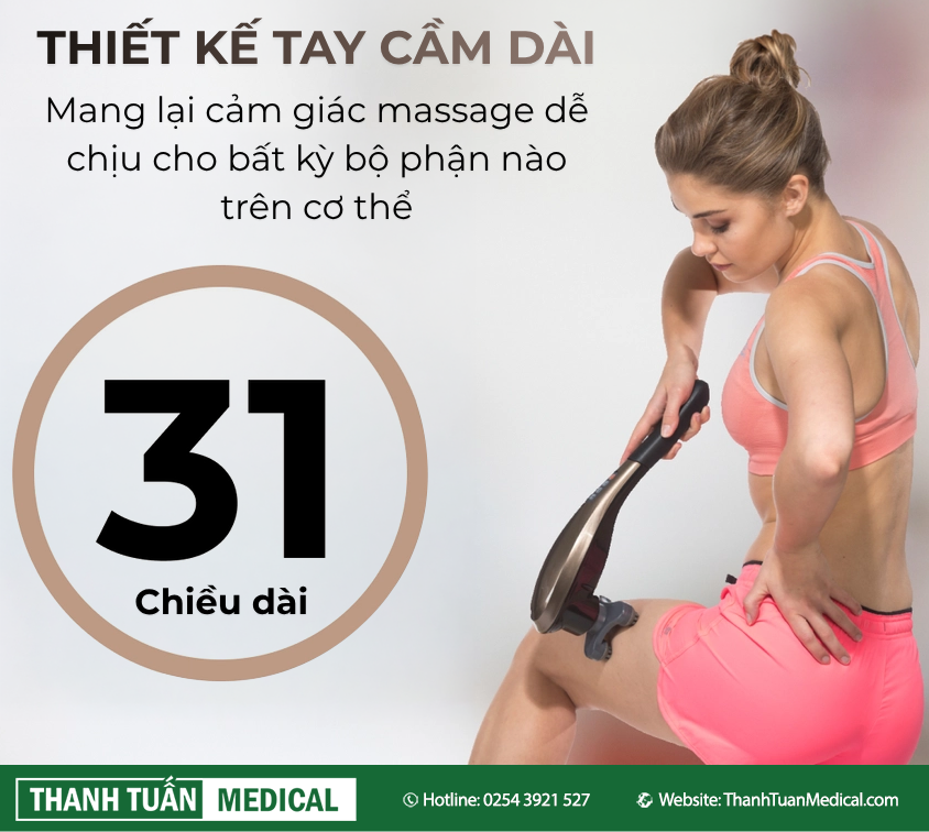 Chiều dài tay cầm thoải mái Chiều dài tay cầm thoải mái
