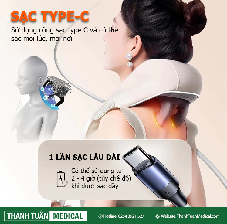 Có thể sạc máy massage mọi lúc, mọi nơi Có thể sạc máy massage mọi lúc, mọi nơi