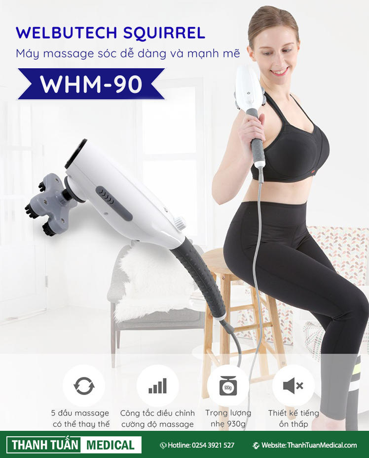 Máy massage cầm tay Welbutech Squirrel WHM-90 Máy massage cầm tay Welbutech Squirrel WHM-90