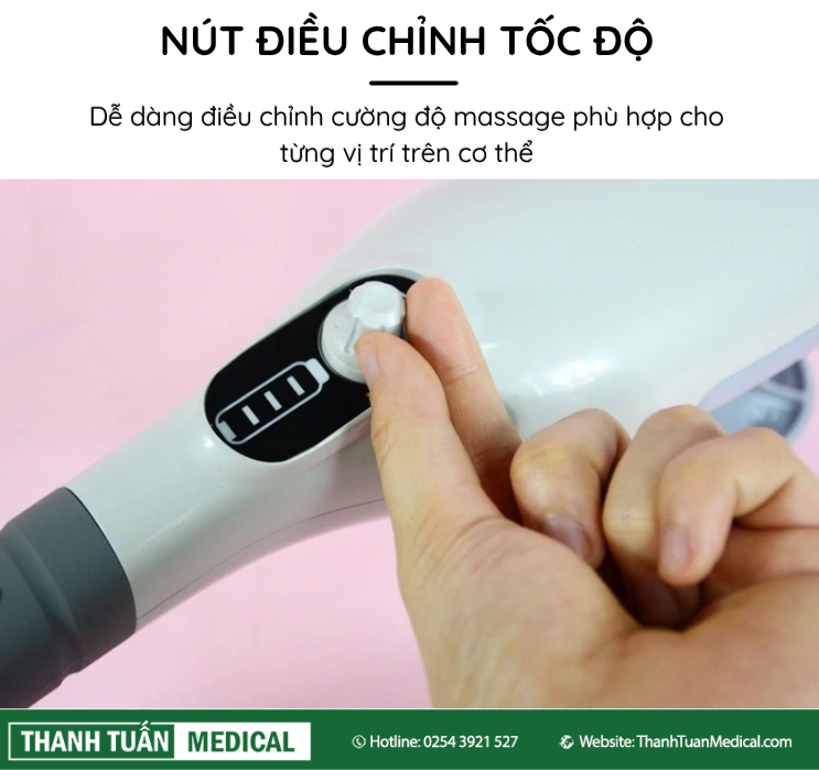 Máy massage Welbutech Kangaroo K-5000E có núm vặn điều chỉnh tốc độ