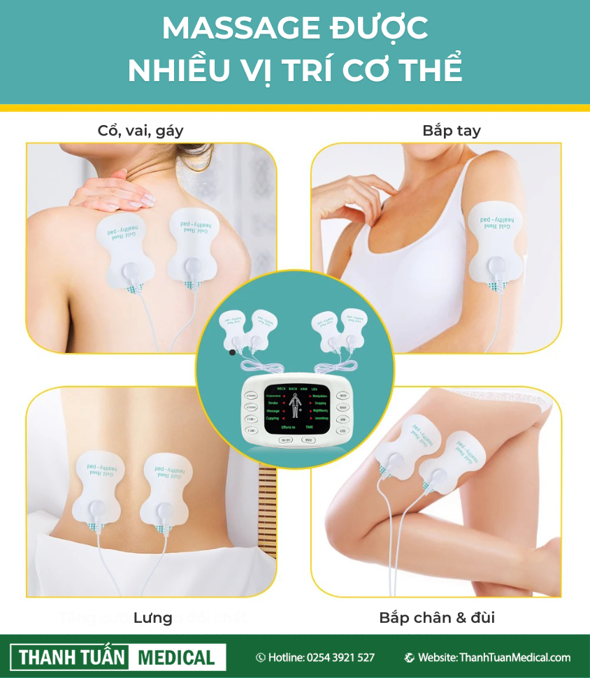 Có thể massage cùng lúc cho nhiều vị trí trên cơ thể