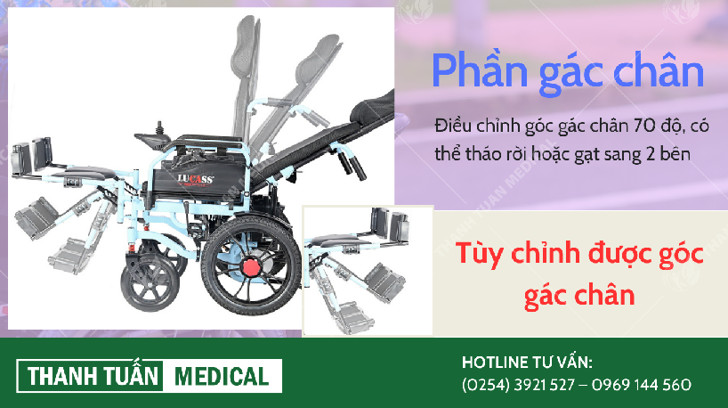 Có thể điều chỉnh được góc gác chân tùy theo nhu cầu sử dụng 