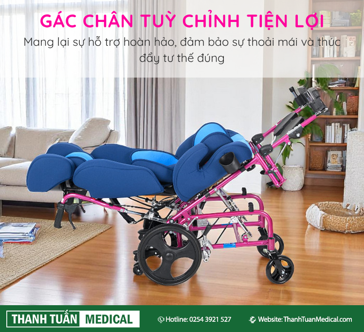 Gác chân có thể tháo rời và điều chỉnh được