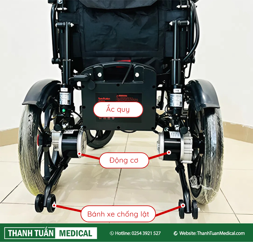 Động cơ ắc quy 250W có công suất mạnh mẽ giúp dễ dàng di chuyển Động cơ ắc quy 250W có công suất mạnh mẽ giúp dễ dàng di chuyển