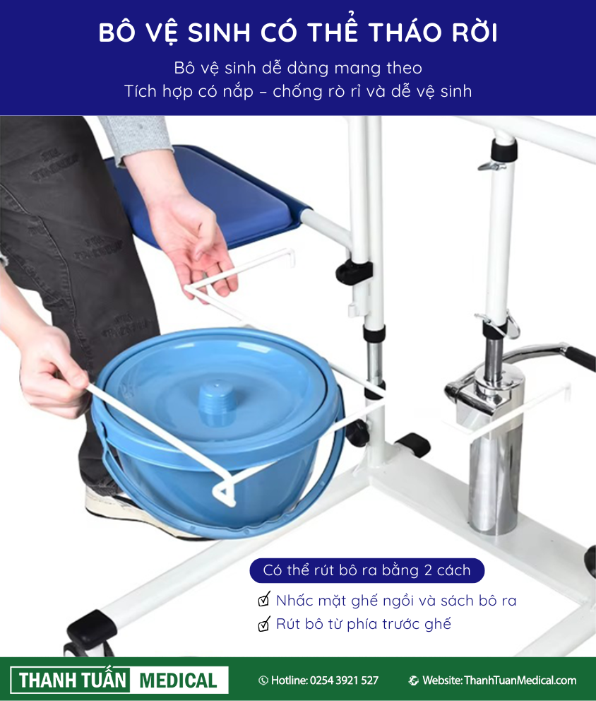 Bô vệ sinh linh hoạt có thể tháo rời Bô vệ sinh linh hoạt có thể tháo rời