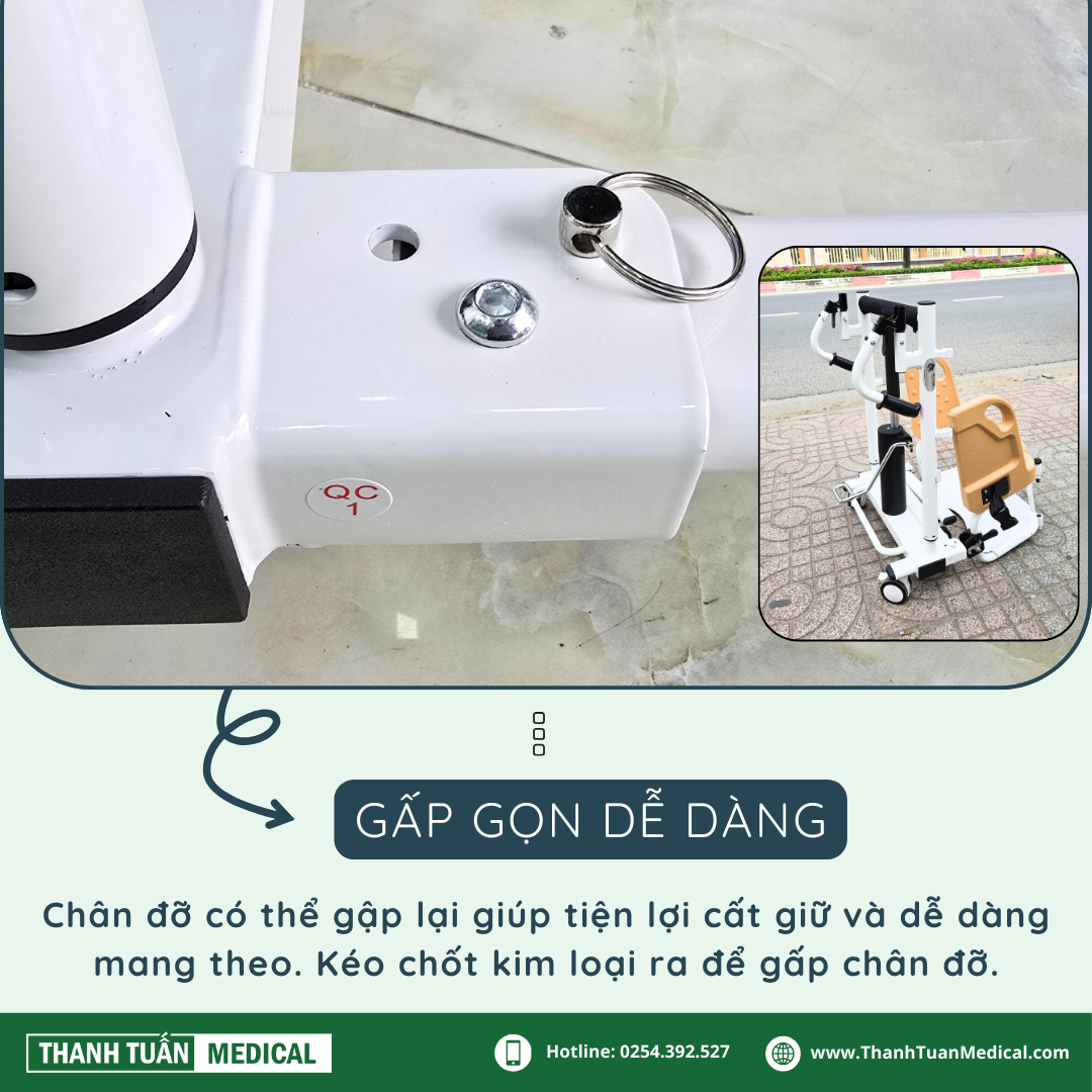 Thiết kế gấp gọn giúp tiết kiệm không gian và dễ dàng cất giữ