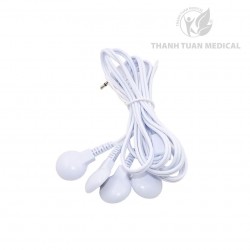 Dây Điện Cực 4 Miếng Dán Jack Cắm 2.5mm Kết Nối 4 Tấm Gel Điện Cực Với Máy Massage Xung Điện