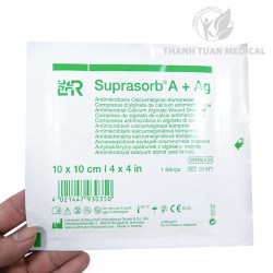 Gạc Hút Dịch Kháng Khuẩn Suprasorb A + Ag 10x10 cm (Miếng) dùng được cho mọi vết thương nông hoặc sâu, vết thương có dịch nhiều hay ít