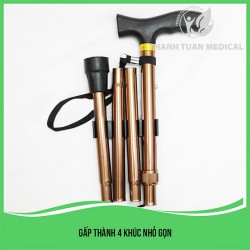 Gậy Batoong Lucass Y-27 (Y27), Gậy gấp gọn 3 khúc có điều chỉnh chiều cao, chất liệu hợp kim nhôm