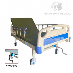 Giường Bệnh 1 Tay Quay Lucass GB-C1 -  Điều chỉnh góc nâng đầu từ 0 - 85 độ dễ dàng.
