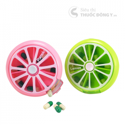 Hộp Chia Thuốc 7 Ngăn Tiện Dụng Hình Lát Cam Nhiều Màu