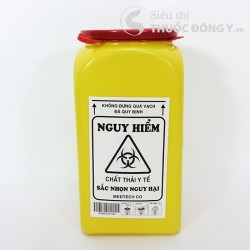 Hộp Huỷ Kim Tiêm Nhựa 1,5 Lít (Hộp hủy mũi tiêm y tế đã sử dụng)