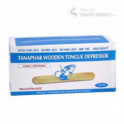 Que Đè Lưỡi Gỗ Tanaphar Hộp 100 Que - Đã Tiệt Trùng & An Toàn Tiện Dụng