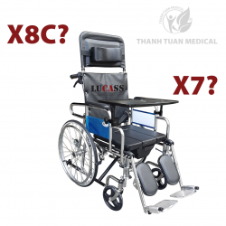 So sánh xe lăn đa năng ngả nằm Lucass X8C (X8C) và Lucass X7 - Đâu là chiếc xe lăn phù hợp nhất ?
