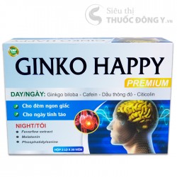 Viên uống hoạt huyết Ginko Happy Premium  - Cho đêm ngon giấc, cho ngày tỉnh táo, hộp 2 lọ x 30 viên
