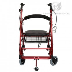 Xe Đẩy Tập Đi 5 Bánh One-X 9148L Dành Cho Người Già, Người Tai Biến Đi Lại Kém (Loại Có Ghế Ngồi, Phanh, Giỏ Đựng)