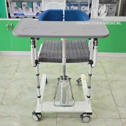 Xe Di Chuyển Bệnh Nhân 5 In 1 Có Chức Năng Nâng Mông Thay Quần Vệ Sinh Dễ Dàng + Tặng Bàn Ăn Di Động