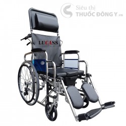 Xe lăn đa năng Lucass X607 - Xịn như xe lăn điện có bô, có thắng, bánh chống lật, ngả nằm như giường
