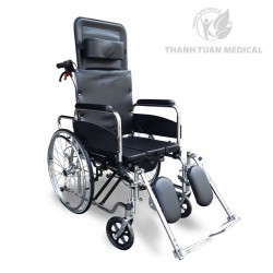Xe Lăn Đa Tiện Ích Toàn Phần GBM-046 Có Bô Vệ Sinh, Có Thắng Tay, Ngả Nằm, Nâng được thành tay