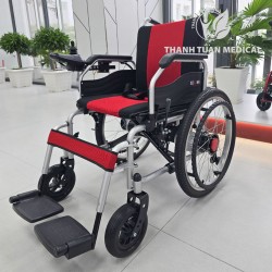 Xe Lăn Điện Lucass XE-301 Có Vòng Lăn Tay - Gấp Gọn Dễ Dàng, Di Chuyển An Toàn, BH chính hãng 12 tháng