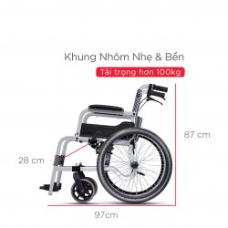 XE LĂN THẾ HỆ MỚI Karma Soma 105 nhôm máy bay - Gọn, nhẹ 11.7kg hỗ trợ người già, người khuyết tật