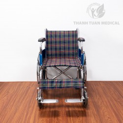 Xe Lăn Tiêu Chuẩn Lucass X9B Sọc Caro Bánh Mâm - Model 2025 mới nhất hiện nay